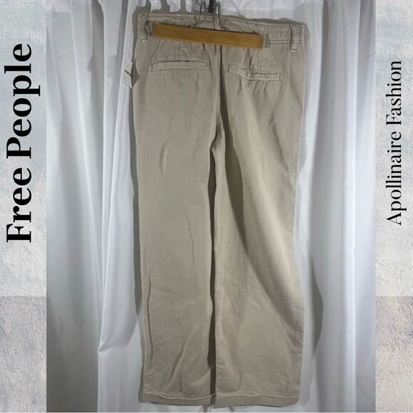 Free People Women’s Buttonfly Khakis in Beige NWT Size 25, 26 - Picture 3 of 7